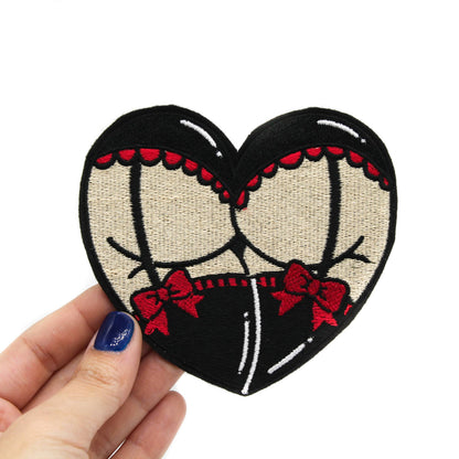 Gothic Booty Heart Embroidered Patch Fair