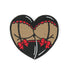 Gothic Booty Heart Embroidered Patch Light Brown