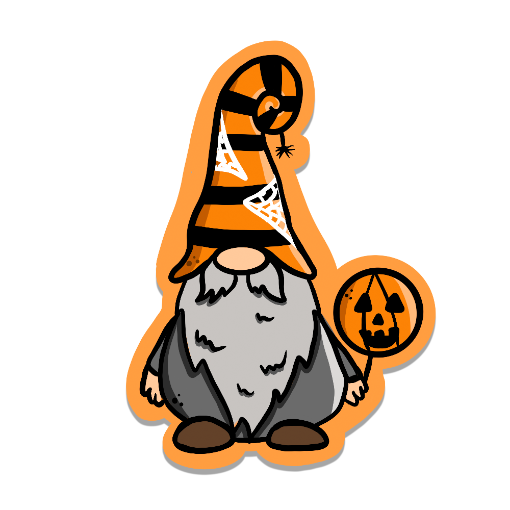 Pumpkin Gnome Vinyl Sticker