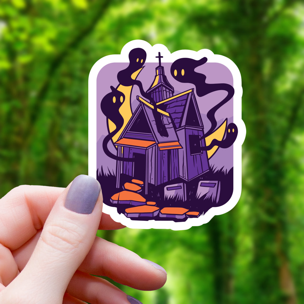 Haunted House Ghosts Sticker Sticker Mimic Gaming Co   
