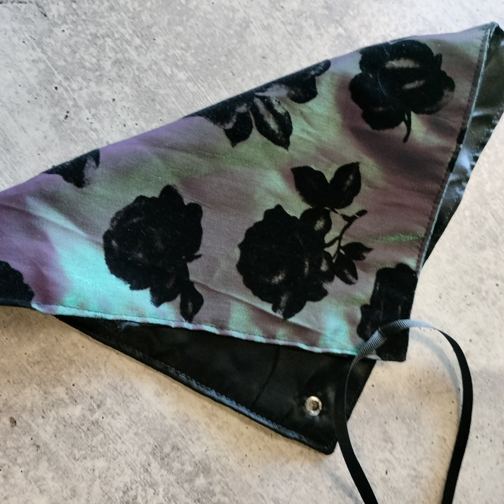 Flat Wrap Tarot Bag  Medusa Gothic Purple Iridescent Roses  