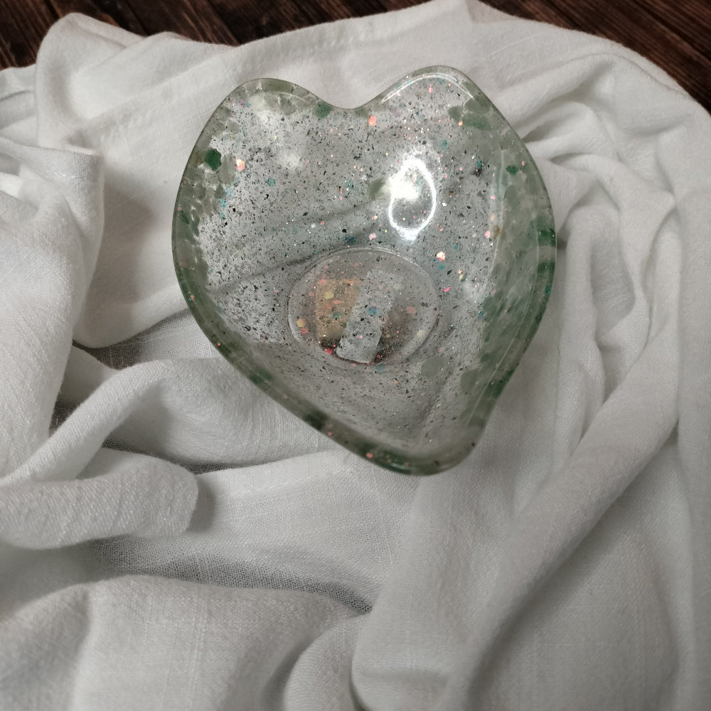 Heart Trinket Bowl  Foxglove Crafts Green Aventurine  