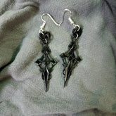 Handmade Gothic Cross Earrings Pure Black