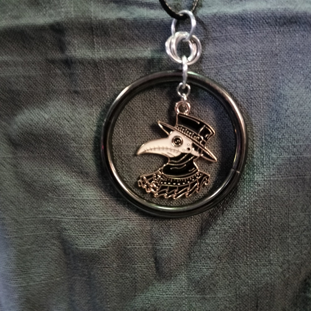 Handmade Necklace With Ring And Charm Jewelry Leo Kitty Crafts Plague Doctor  