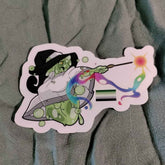 Slime Wizard Pride Flag Stickers Aromantic (alternate design)