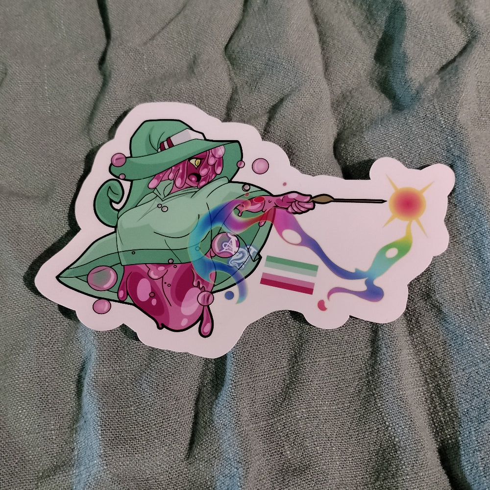 Slime Wizard Pride Flag Stickers Abrosexual (fluid orientation)