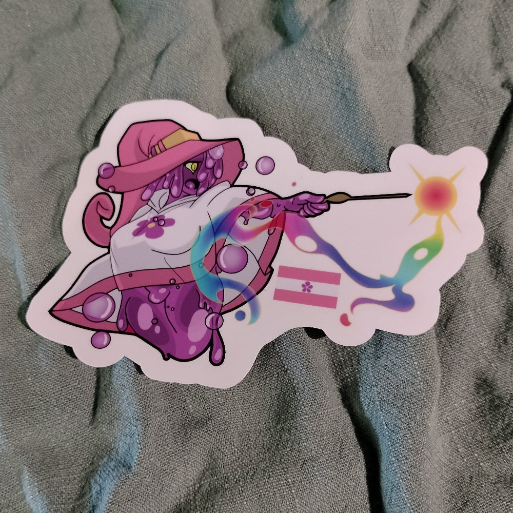 Slime Wizard Pride Flag Stickers Sapphic (WLW)