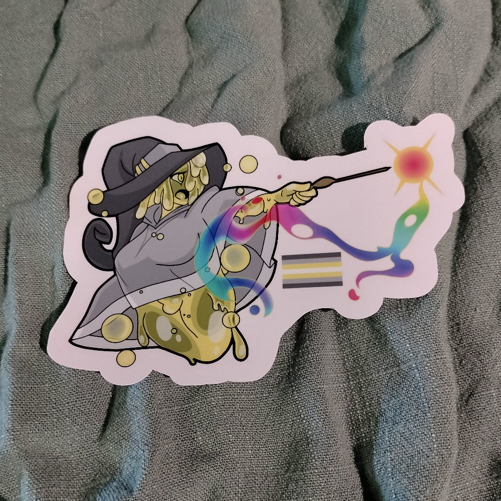 Slime Wizard Pride Flag Stickers Demigender