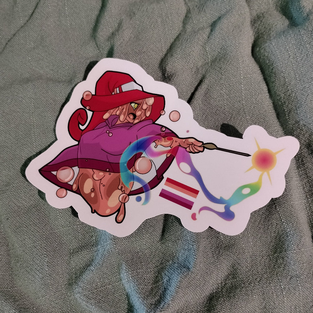 Slime Wizard Pride Flag Stickers Lesbian