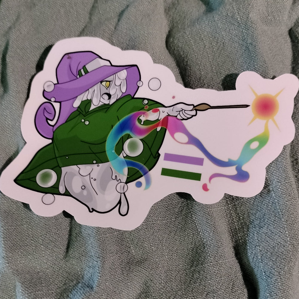 Slime Wizard Pride Flag Stickers Genderqueer