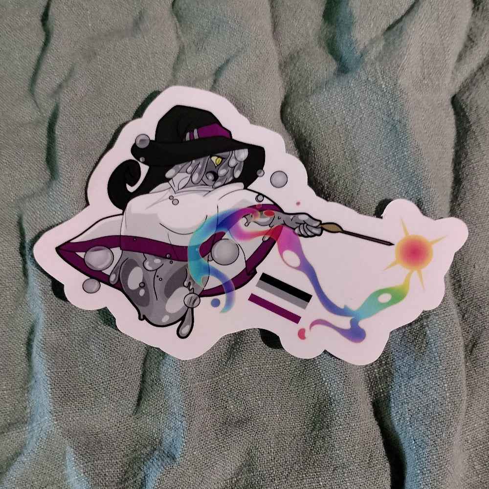 Slime Wizard Pride Flag Stickers Asexual