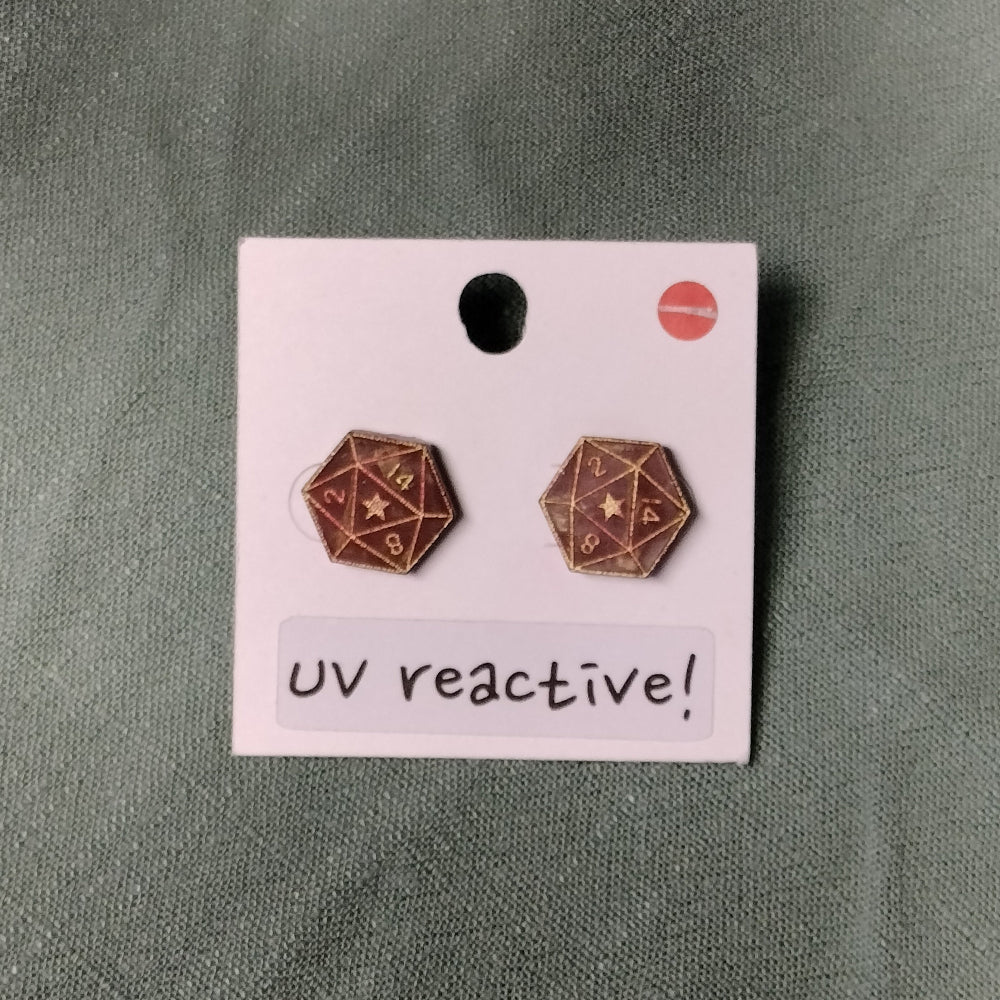 Handmade D20 Stud Earrings