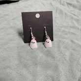 Handmade Ghost Earrings White with Horns