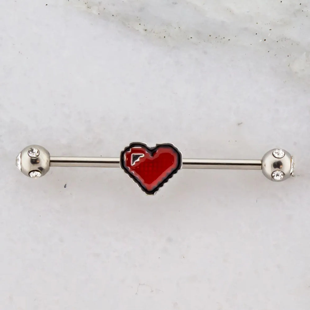 Industrial Barbell Pixel Heart