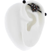 Industrial Barbell Black Heart with Gems