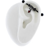 Industrial Barbell Skeleton Hand with Heart Gem