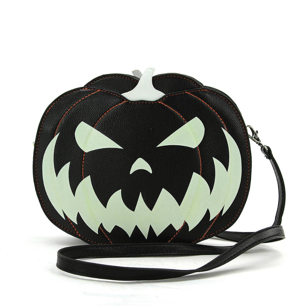 Jack O Lantern Crossbody Bag Glow in the Dark Purses and Wallets COMECO INC   