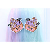 Kawaii Candy Corn Cupcake Hair Clip Set