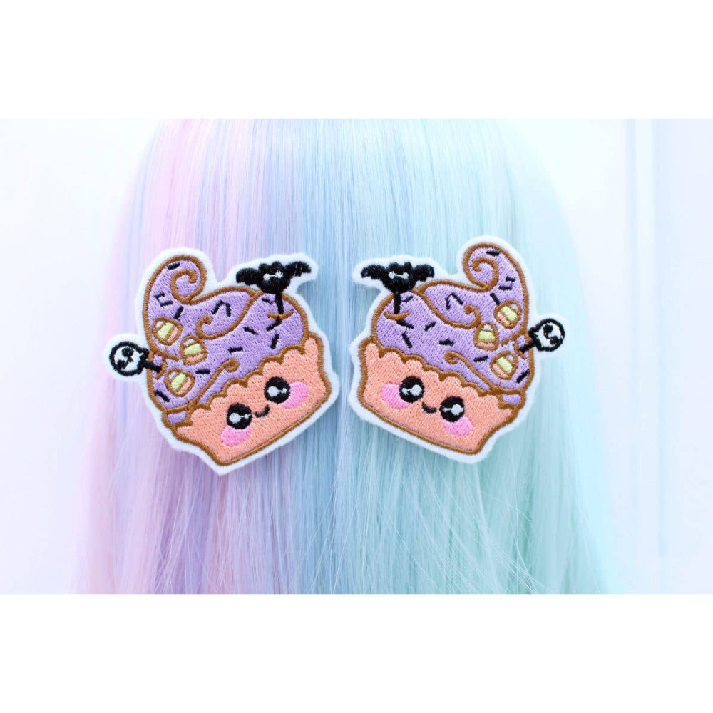 Kawaii Candy Corn Cupcake Hair Clip Set