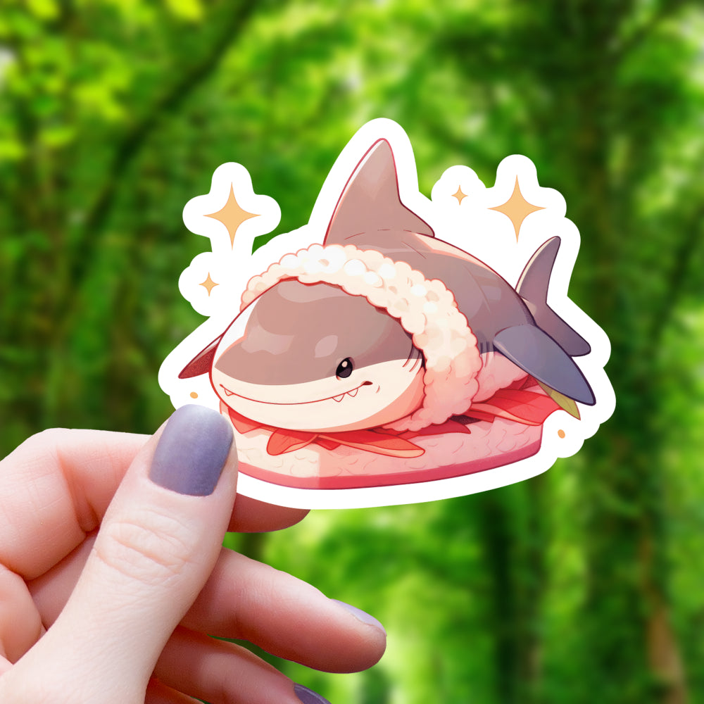 Kawaii Shark Sashimi Sticker
