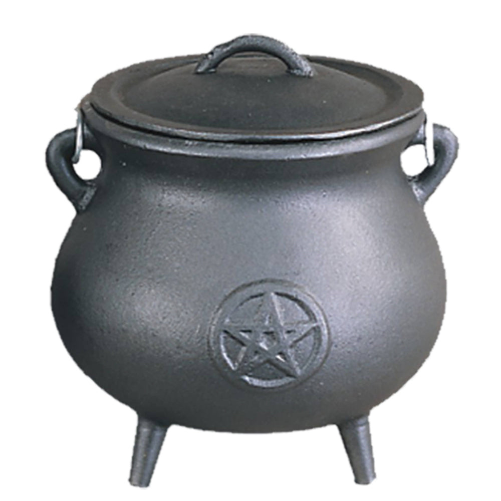Large Pentagram Cast Iron Cauldron (7in.)
