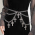 Layered Cross Pendant Chain Belt