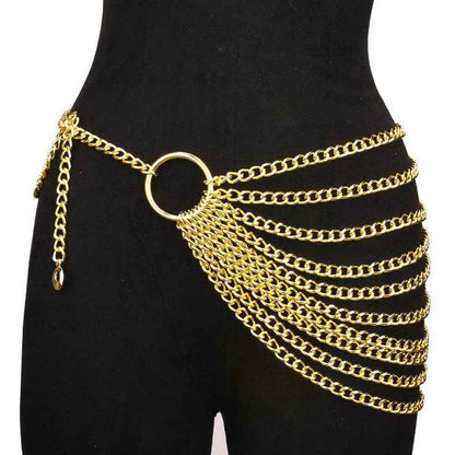 Layered Gold Chain Belt