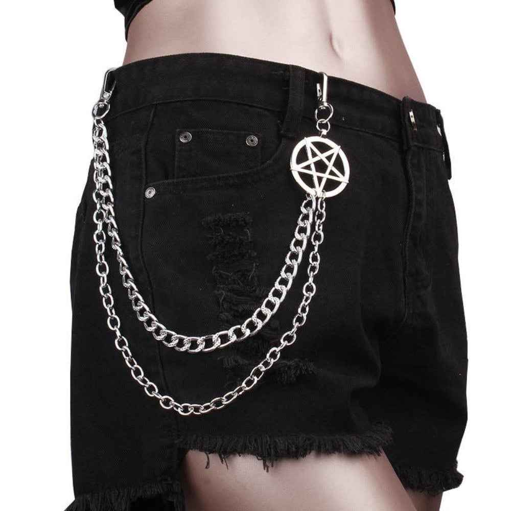 Layered Pentacle Waist Chain