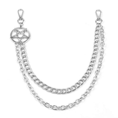 Layered Pentacle Waist Chain