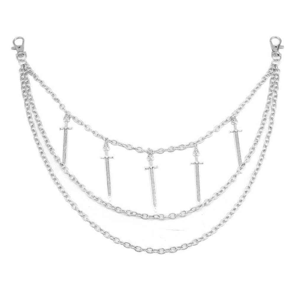 Layered Sword Pendant Waist Chain