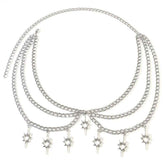 Layered Thorn Heart Pendant Chain Belt