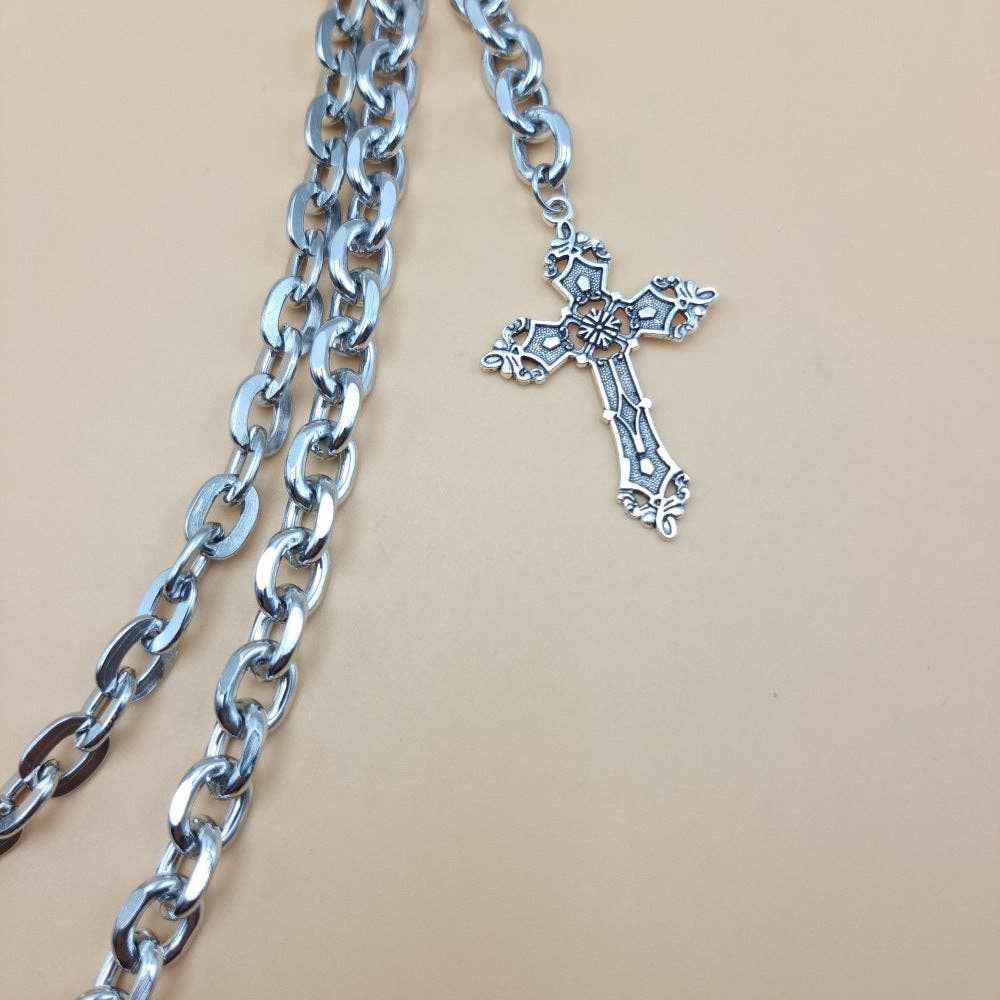 Layered Waist Chain With Cross Pendant
