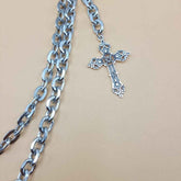 Layered Waist Chain With Cross Pendant