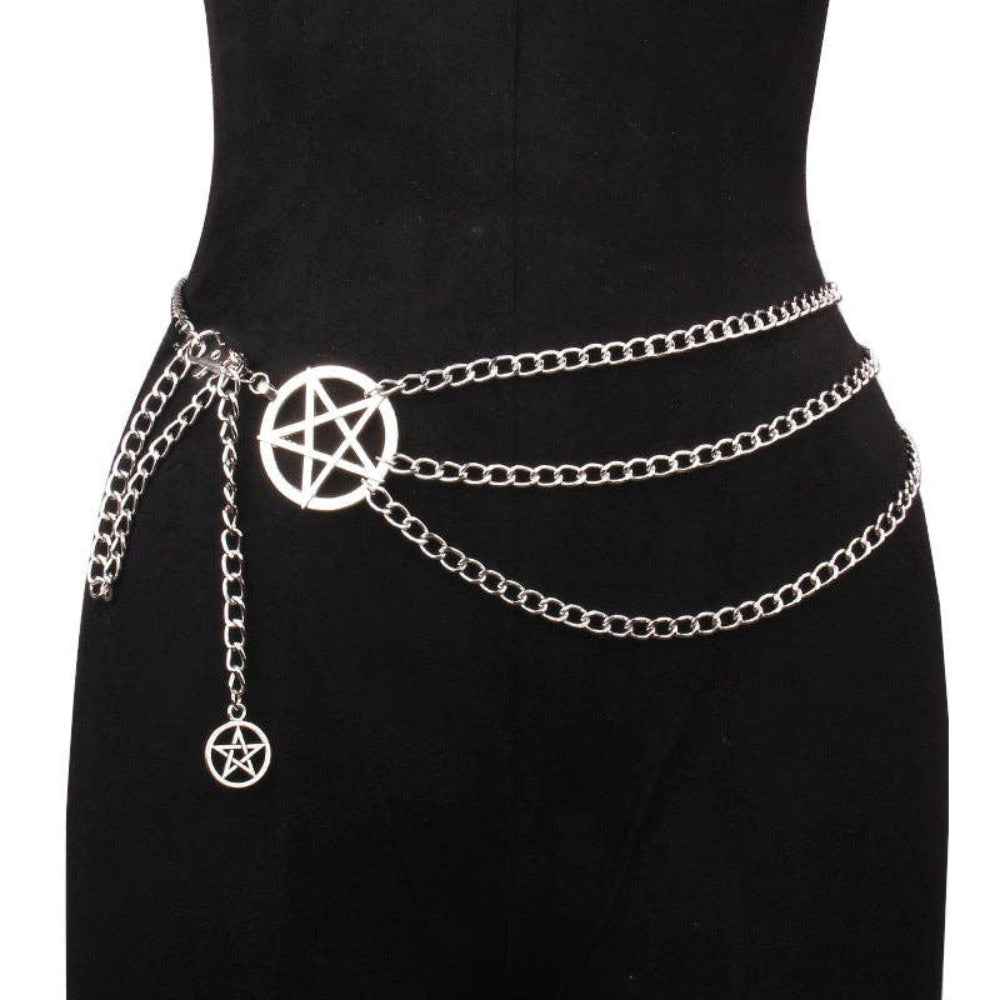 Layered Chain Belt with Pentacles
