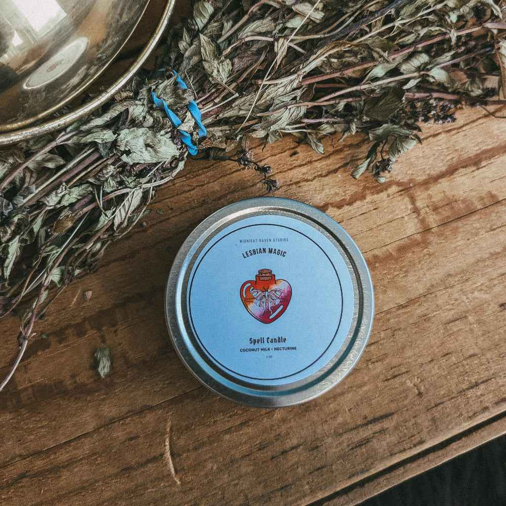 Lesbian Magic Travel Tin Candle