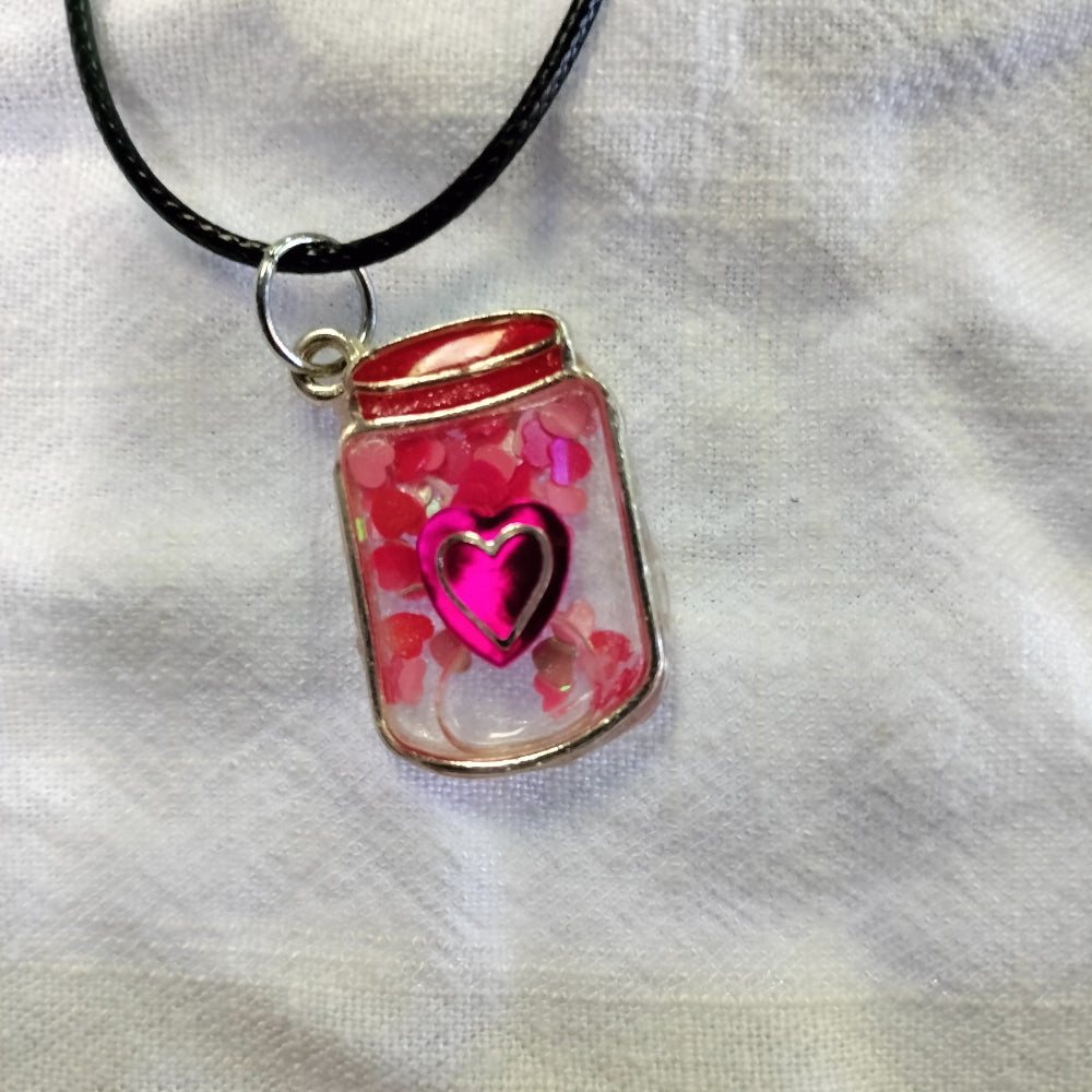 Handmade Magic Potion Shaker Necklace Jewelry Pink Star Arts Love  