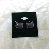 Handmade Cat Studs Medium Purple