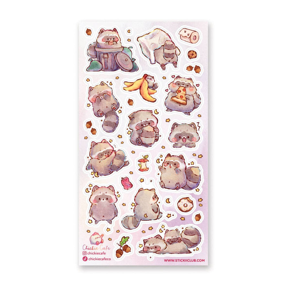 Midnight Snack Raccoons Sticker Sheet