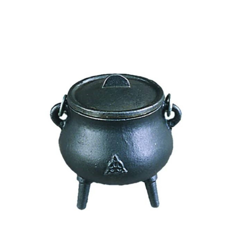 Mini Triquetra Cast Iron Cauldron (3.5in.)