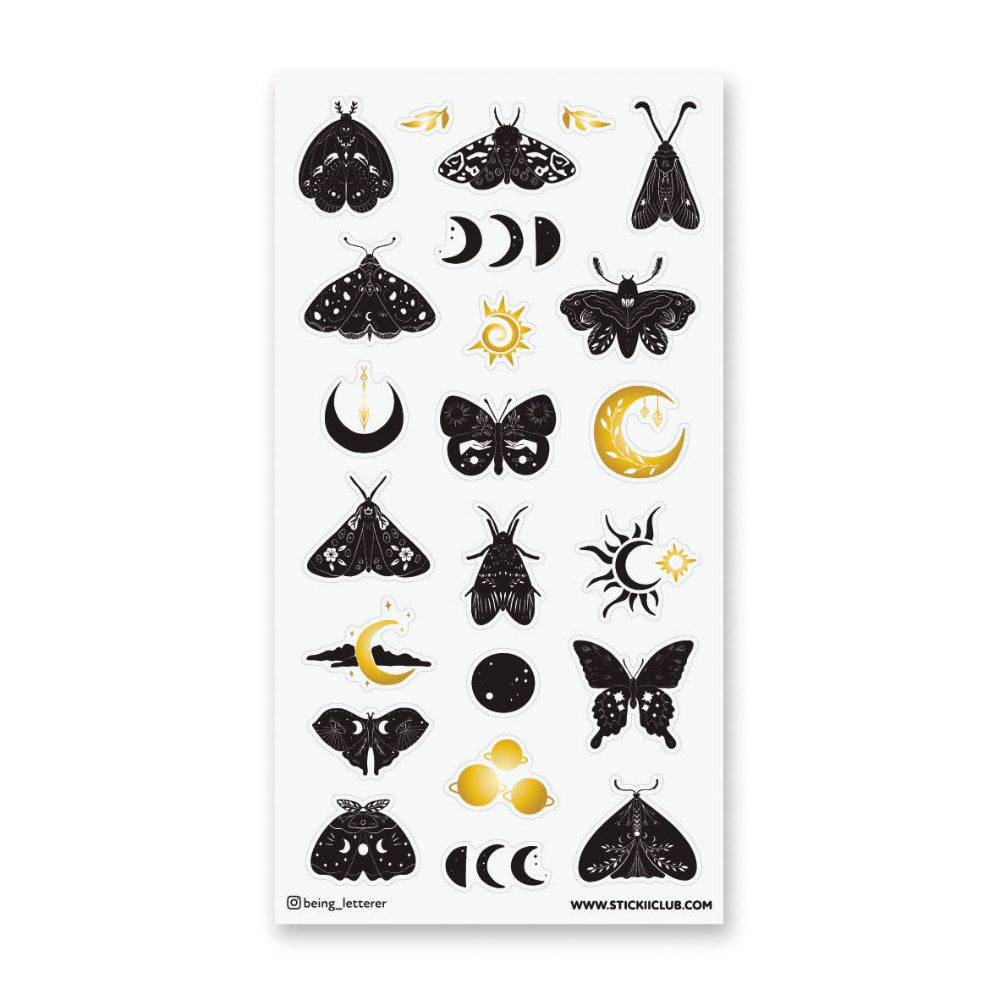 Moon Moths Sticker Sheet Sticker STICKII   