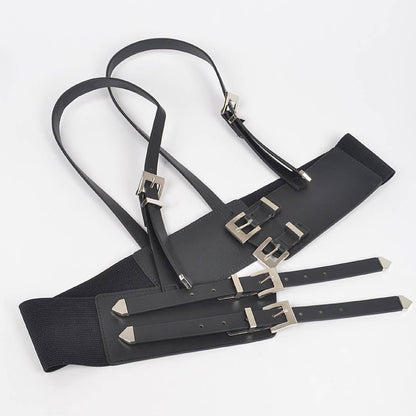 Multi Buckle Plus Size Harness Belt
