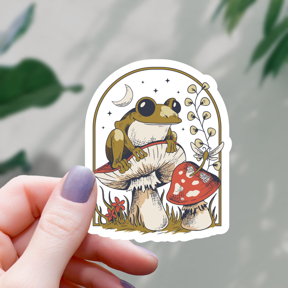 Mushroom Frog Cottagecore Sticker