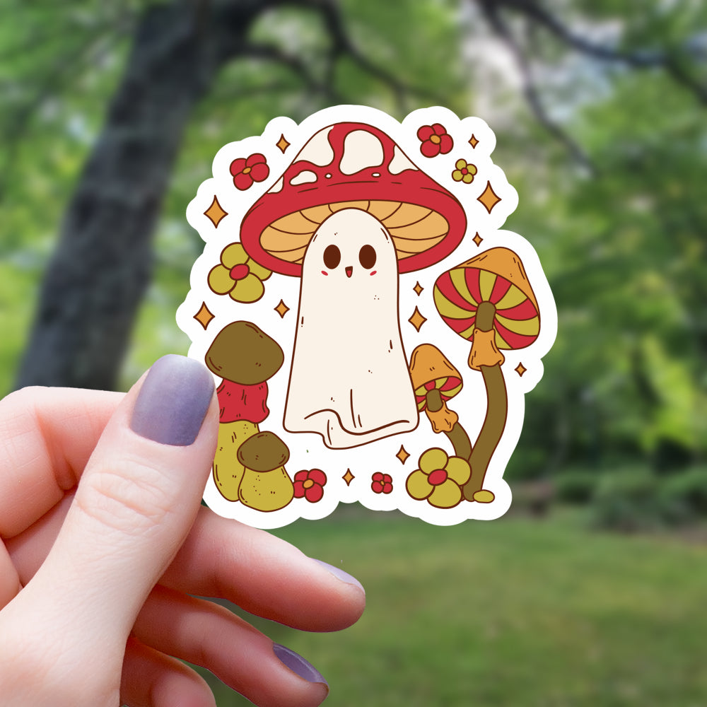 Mushroom Ghost Cottagecore Sticker Sticker Mimic Gaming Co   