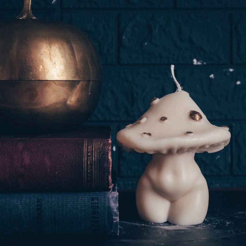 Mushroom Lady Pillar Candle