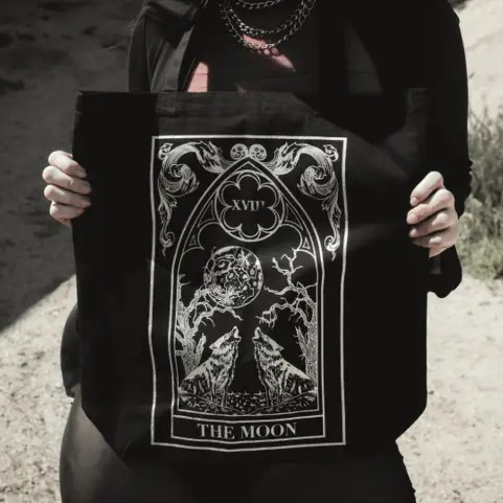 Metallic Moon Tarot Tote Bag Purses and Wallets The Pretty Cult   