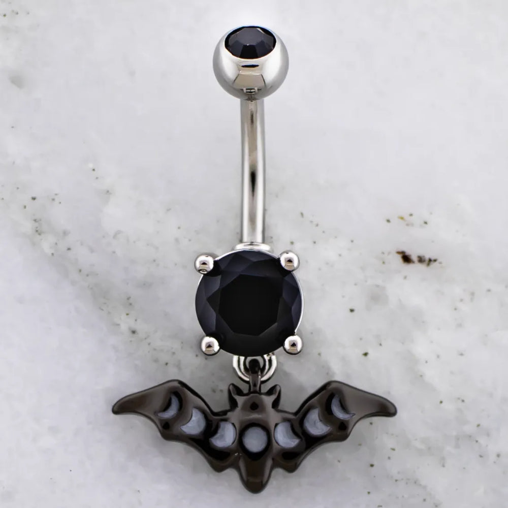 Navel Ring Moon Phase Bat