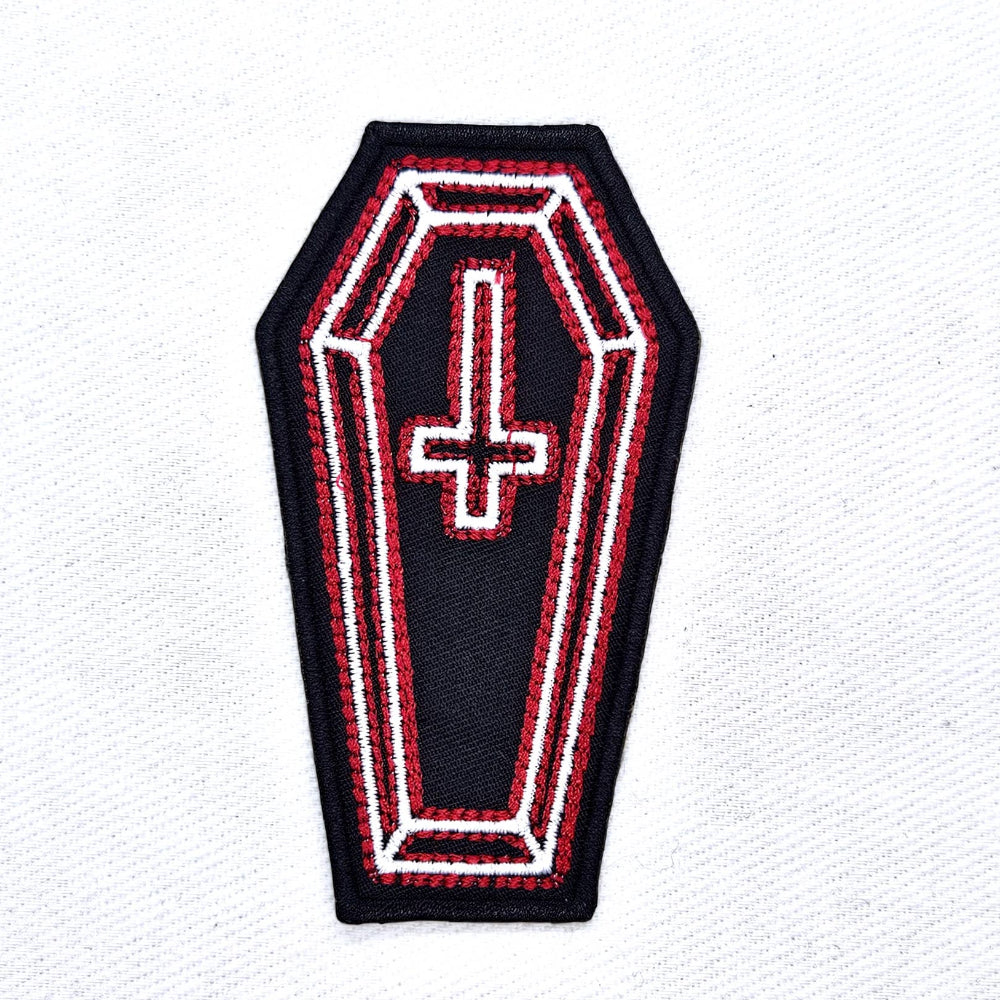 Neon Coffin Cross Iron On Patch