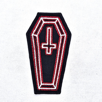Neon Coffin Cross Iron On Patch