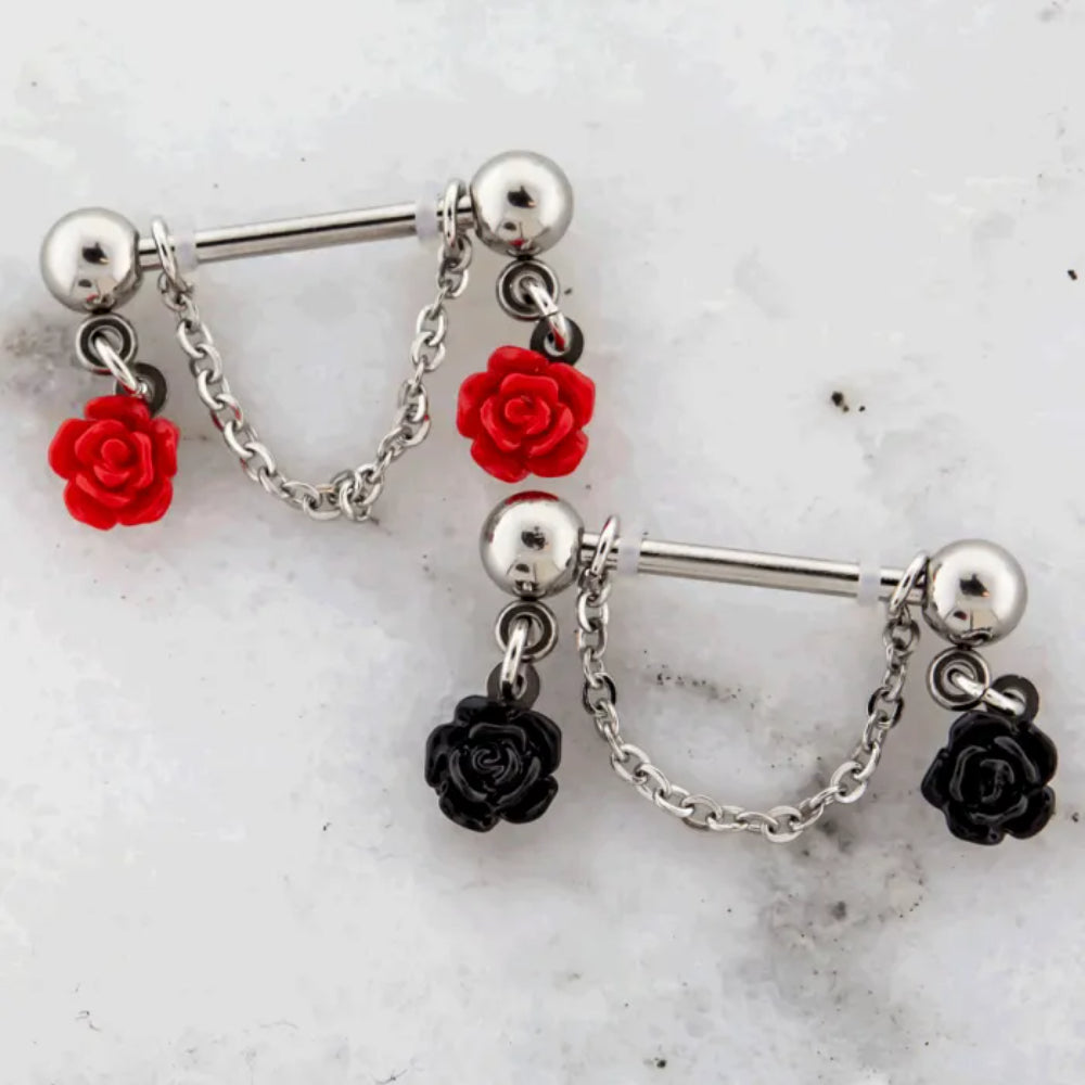 Nipple Ring Chained Roses Jewelry Metal Mafia   