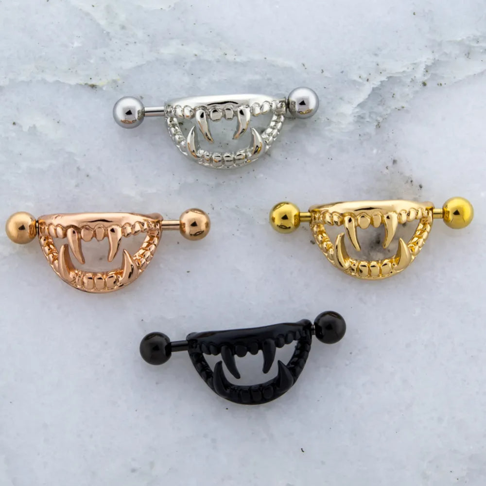 Nipple Ring Fangs Jewelry Metal Mafia   